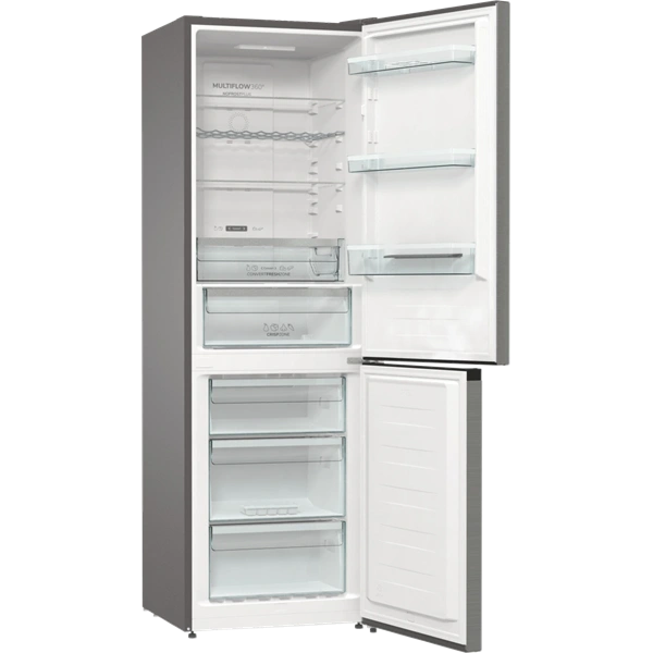 Gorenje NRK619DA2XL4 inox, alulfagyasztós, Hűtő:204L, Fagyasztó:96L, hűtőszekrény