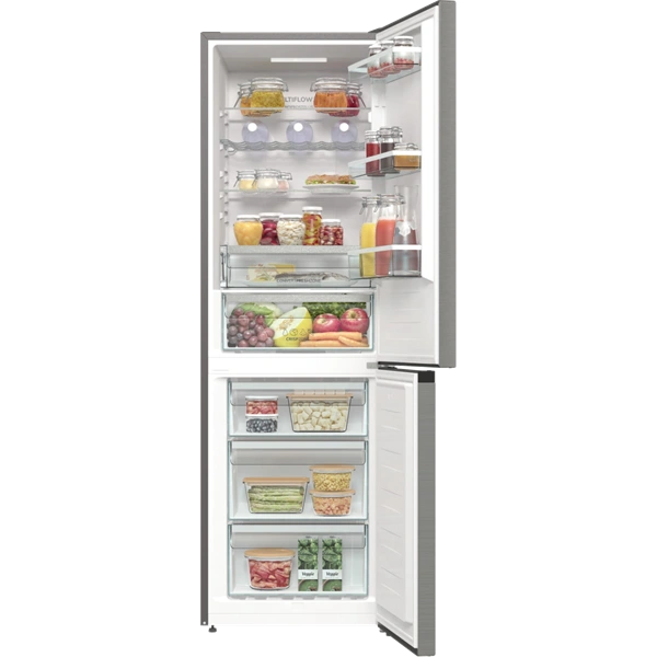 Gorenje NRK619DA2XL4 inox, alulfagyasztós, Hűtő:204L, Fagyasztó:96L, hűtőszekrény