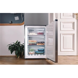 Gorenje NRK619DA2XL4 inox, alulfagyasztós, Hűtő:204L, Fagyasztó:96L, hűtőszekrény