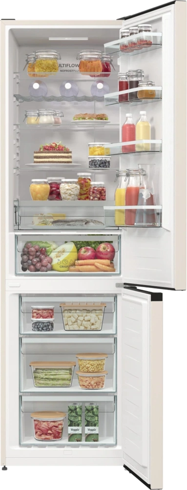 Gorenje NRK6202AC4 bézs, alulfagyasztós, Hűtő:236L, Fagyasztó:96L, hűtőszekrény