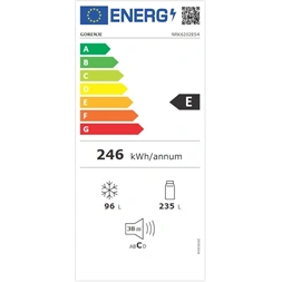 Gorenje NRK6202ES4 inox, alulfagyasztós, Hűtő:235L, Fagyasztó:96L, No frost Plus hűtőszekrény (Használt - B)