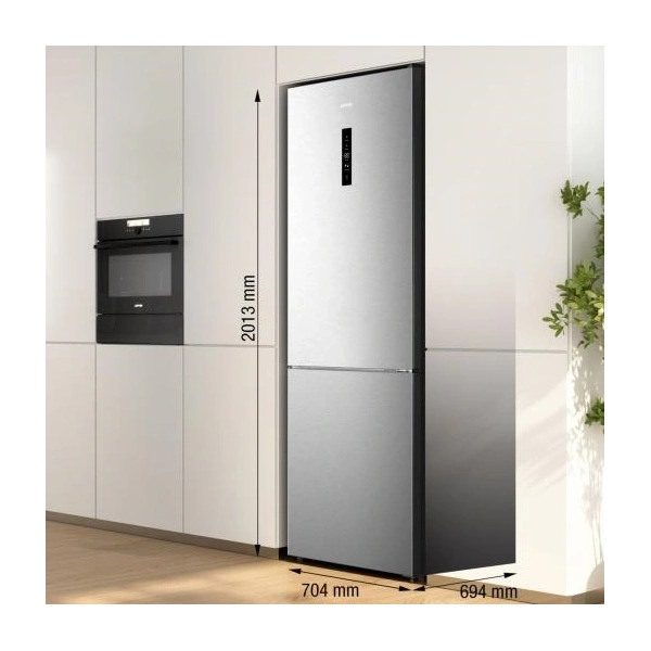 Gorenje NRK720EAXL4 szürke, alulfagyasztós, Hűtő:345L, Fagyasztó:150L, hűtőszekrény