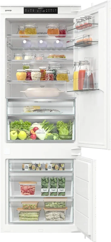 Gorenje NRKI619D61WFE fehér, beépíthető, No Frost, kombinált hűtőszekrény