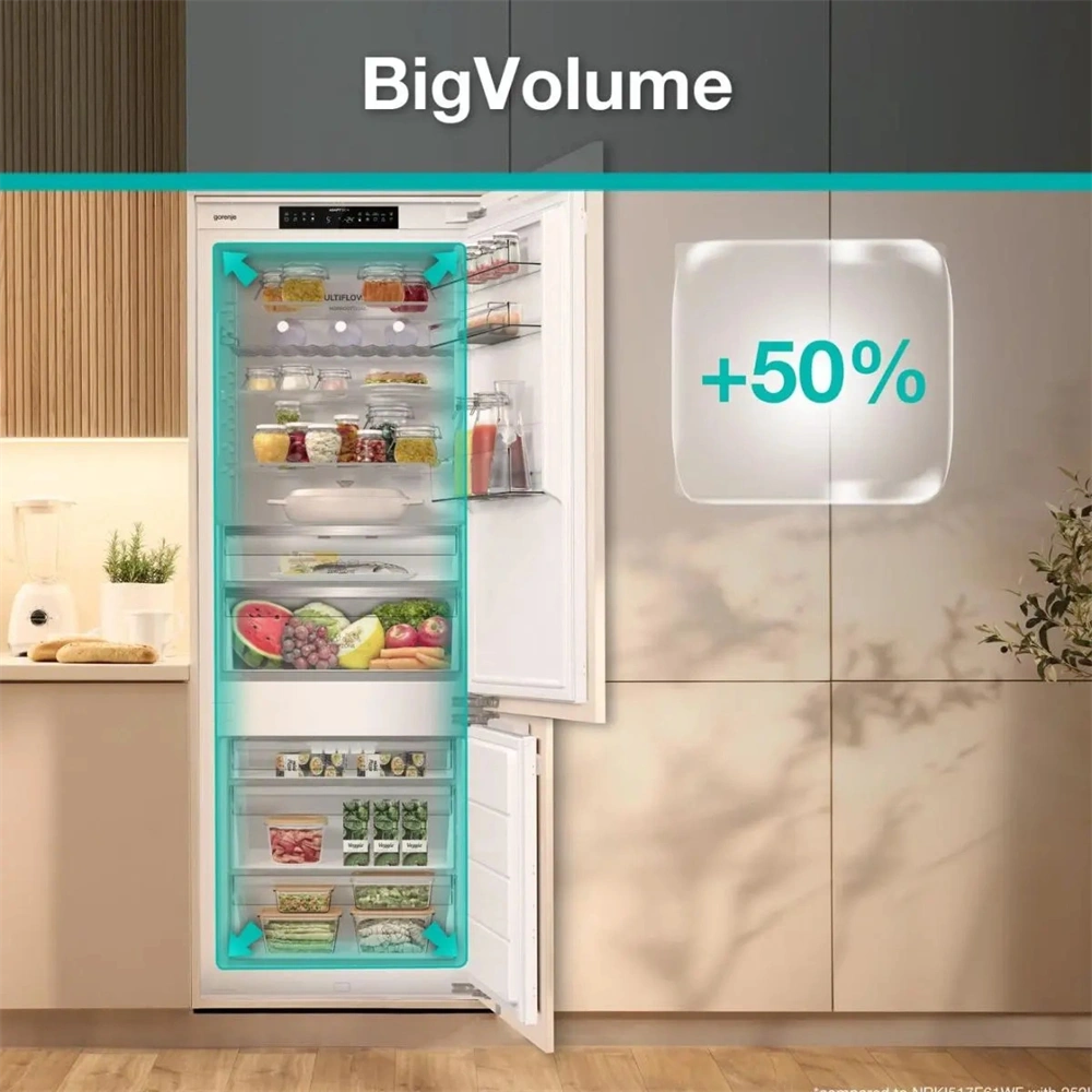Gorenje NRKI619D61WFE fehér, beépíthető, No Frost, kombinált hűtőszekrény