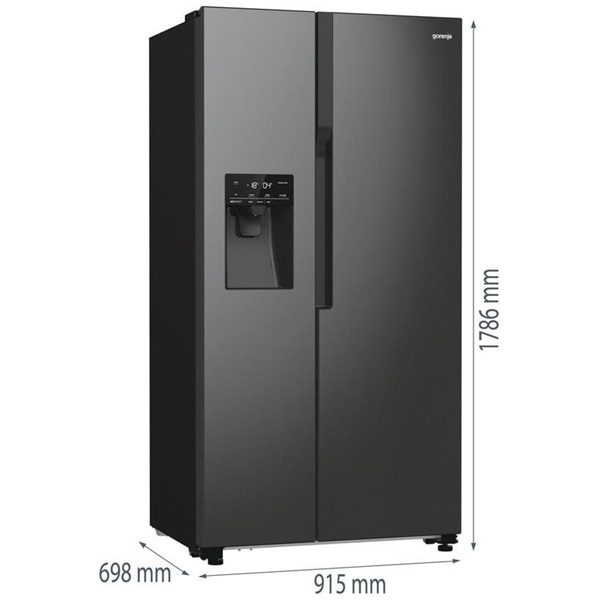 Gorenje NRR9185ESBXL Side-by-Side, Hűtő: 376L, Fagyasztó: 190L, No Frost hűtőszekrény