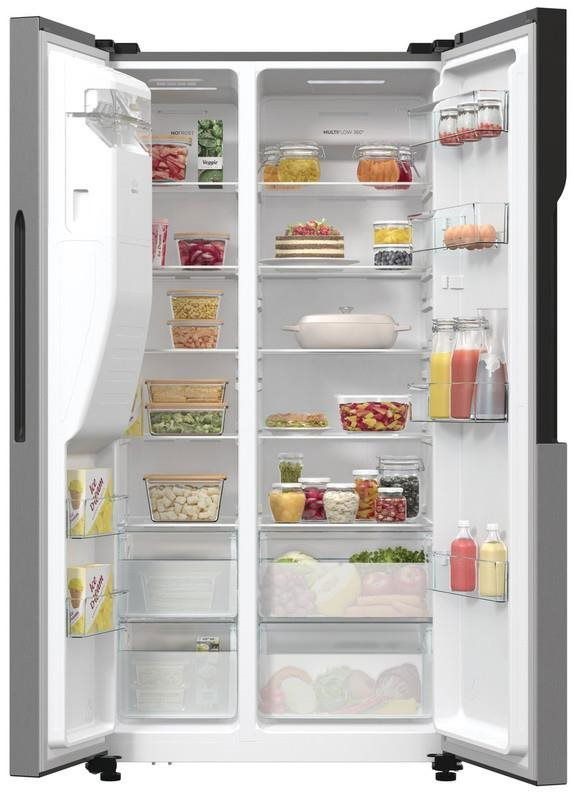 Gorenje NRR9185ESXL Side-by-Side, Hűtő: 376L, Fagyasztó: 190L, NoFrost Plus hűtőszekrény