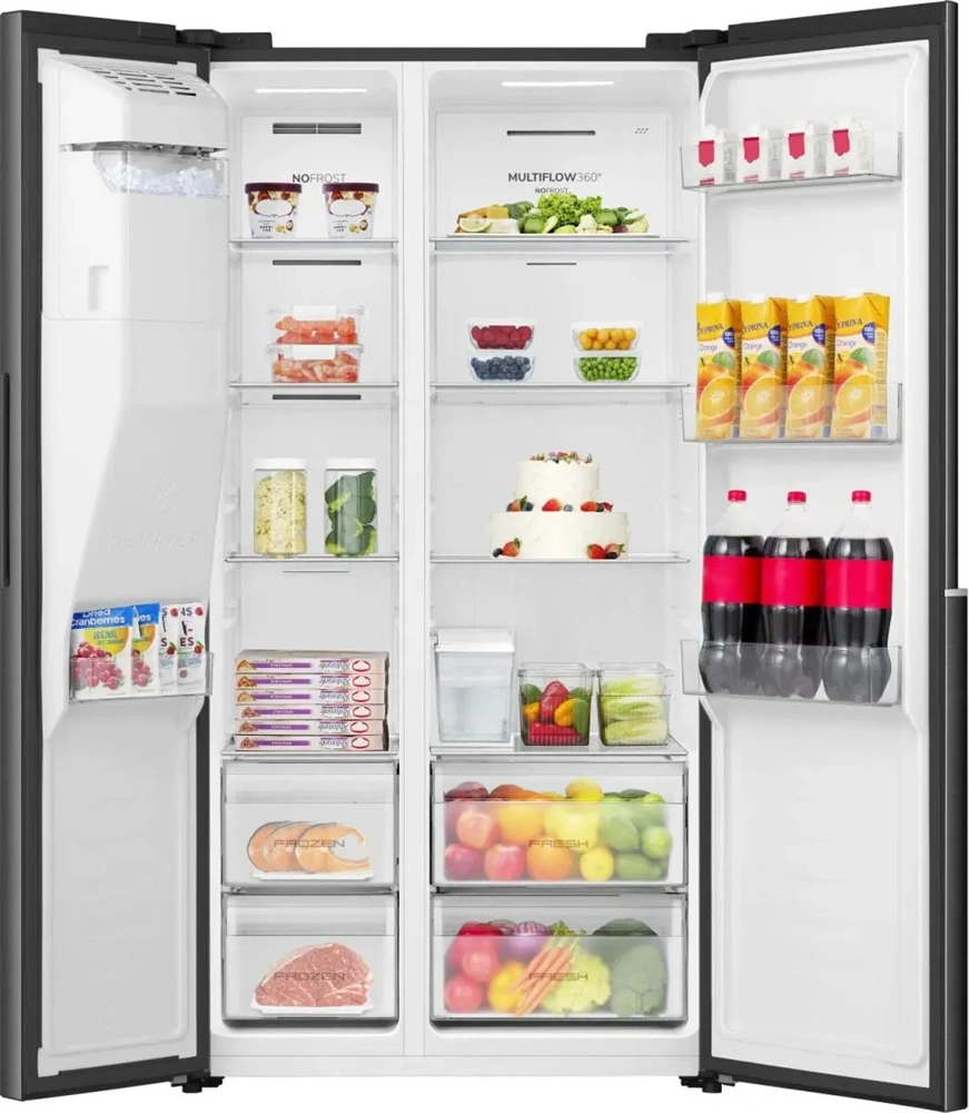 Gorenje NRS917E61BX fekete, No Frost, Side-by-Side, hűtőszekrény