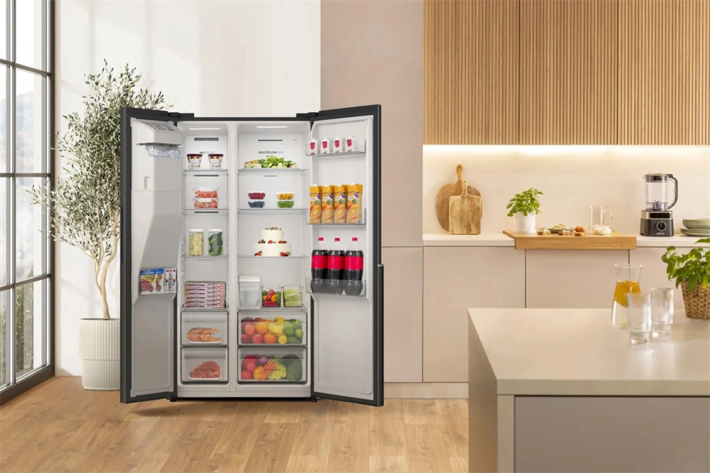 Gorenje NRS917E61BX fekete, No Frost, Side-by-Side, hűtőszekrény