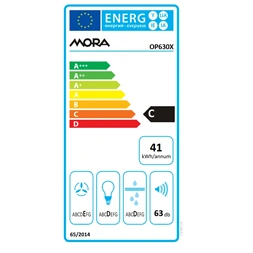 Mora OP630X ezüst, hagyományos, méret:60cm, zajszint:63dB, páraelszívó