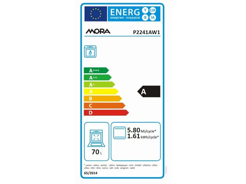 Mora P2241AW1 fehér, szabadonálló, gáz, kombinált, főzőzóna:4, sütőtér:61L, tűzhely