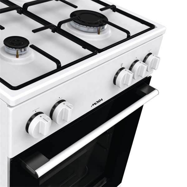 Mora P2241AW1 fehér, szabadonálló, gáz, kombinált, főzőzóna:4, sütőtér:61L, tűzhely