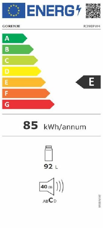 Gorenje R39EPW4 fehér, egyajtós, Hűtő:92L, hűtőszekrény (Újszerű)