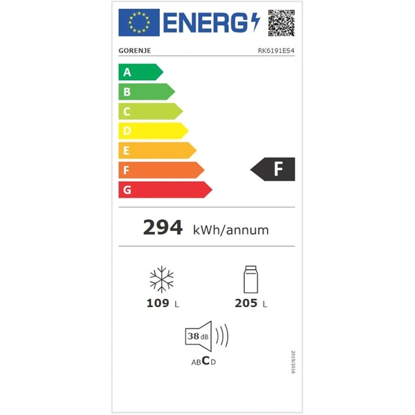 Gorenje RK6191ES4 inox, alulfagyasztós, Hűtő:205L, Fagyasztó:109L, hűtőszekrény (Újszerű)