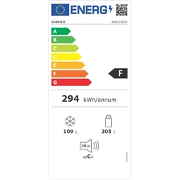 Gorenje RK6191ES4 inox, alulfagyasztós, Hűtő:205L, Fagyasztó:109L, hűtőszekrény (Újszerű)