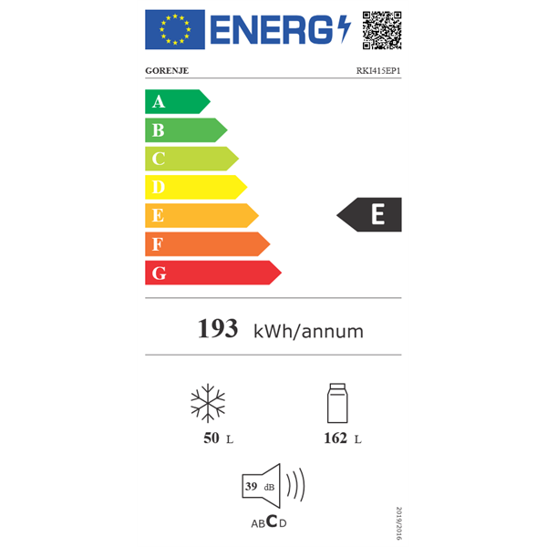 Gorenje RKI415EP1 beépíthető alulfagyasztós hűtőszekrény