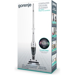 Gorenje SVC180FW 2 az 1-ben akkumulátoros fehér álló porszívó (Újracsomagolt)