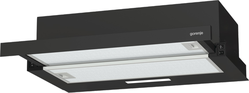 Gorenje TH60E3B fekete, szabadonálló, hagyományos, méret:60 cm, teleszkópos, zajszint:67 dB, páraelszívó