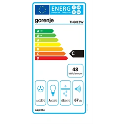 Gorenje TH60E3W fehér, kihúzható, méret:60cm, teleszkópos, páraelszívó
