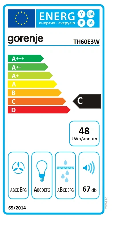 Gorenje TH60E3W fehér, kihúzható, méret:60cm, teleszkópos, páraelszívó