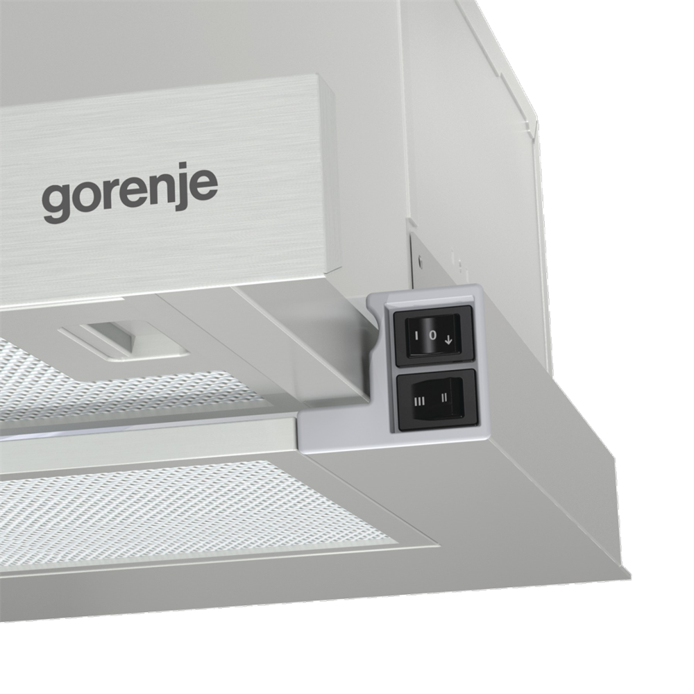 Gorenje TH60E3X inox, szabadonálló, hagyományos, méret:60 cm, teleszkópos, zajszint:67 dB, páraelszívó
