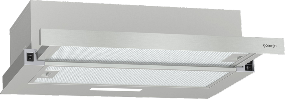 Gorenje TH60E3X inox, szabadonálló, hagyományos, méret:60 cm, teleszkópos, zajszint:67 dB, páraelszívó
