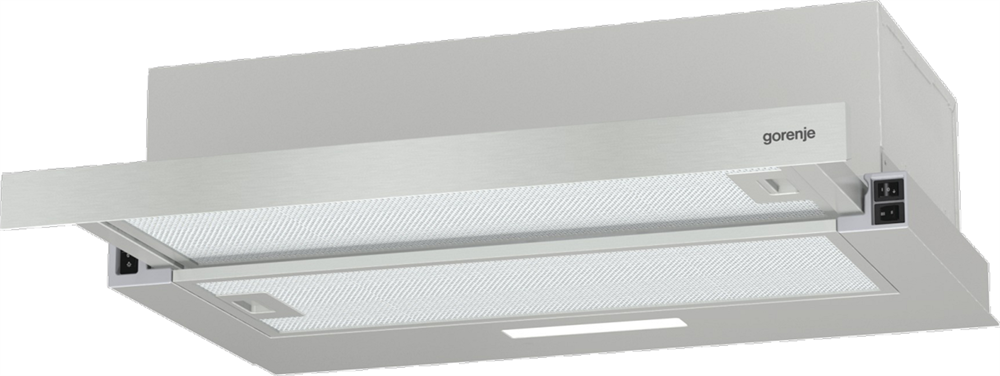 Gorenje TH60E3X inox, szabadonálló, hagyományos, méret:60 cm, teleszkópos, zajszint:67 dB, páraelszívó
