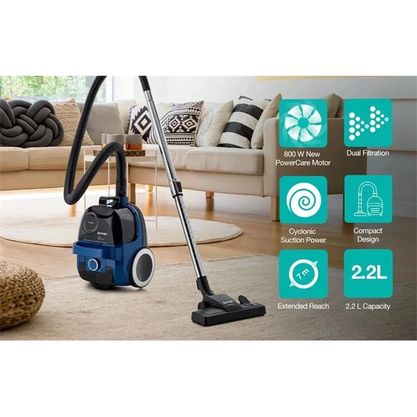 Gorenje VCE01G2ACBL porzsák nélküli porszívó
