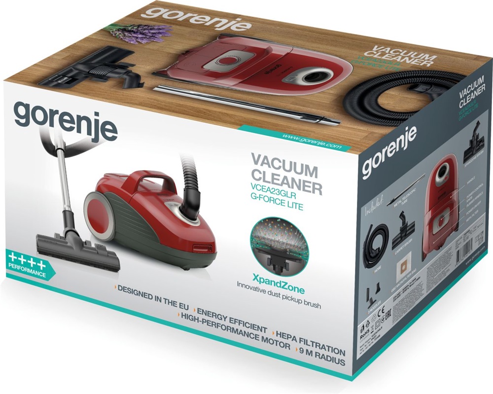 Gorenje VCEA23GLR piros porzsákos porszívó
