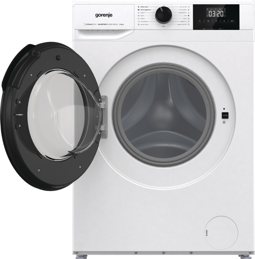 Gorenje W1NGPI61SBS fehér, elöltöltős, max.1000ford., 6 kg, mosógép