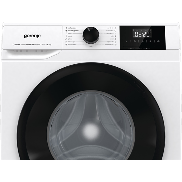 Gorenje W3NGPI72SBS fehér, elöltöltős, keskeny, max.1200ford., 7 kg, mosógép