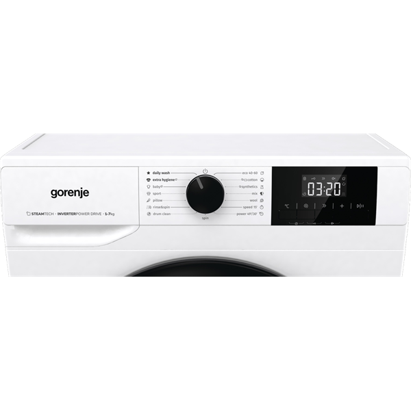 Gorenje W3NGPI72SBS fehér, elöltöltős, keskeny, max.1200ford., 7 kg, mosógép