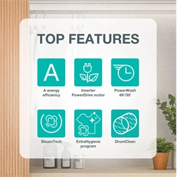 Gorenje W3NGPI74A3S fehér, elöltöltős, 7 kg, 1400 ford./perc, mosógép