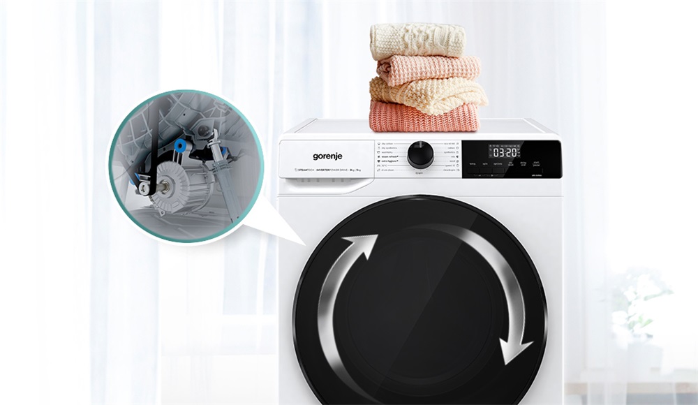Gorenje WD2A164ADS fehér, elöltöltős, max.1400ford., 10 kg/6 kg, mosó-szárítógép