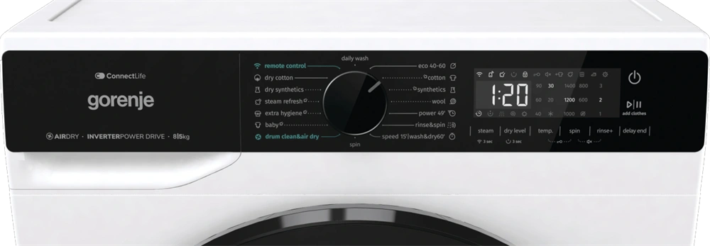 Gorenje WD2PA854ADW fehér, max.1400.ford, 8/5kg, mosó-szárítógép