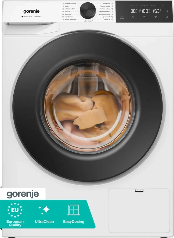 Gorenje WG494A11 fehér, elöltöltős, 9 kg, 1400 ford./perc, WiFi, mosógép