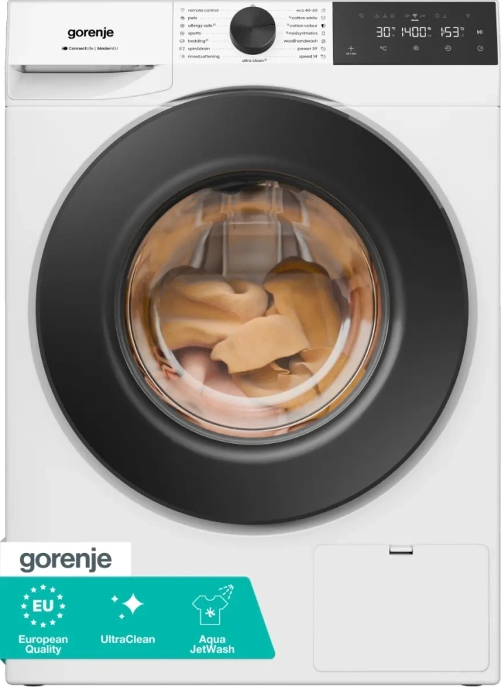 Gorenje WG4S84A2 fehér, elöltöltős, keskeny, max. 1400ford., 8kg mosógép