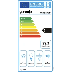 Gorenje WHC929E4X inox, fali kürtős, méret:90cm, zajszint:65dB, páraelszívó