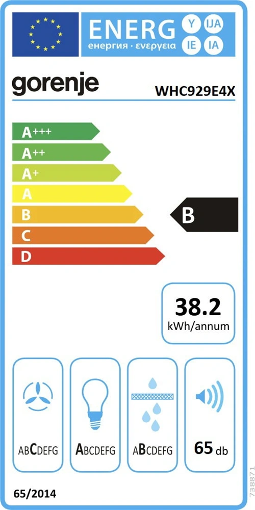 Gorenje WHC929E4X inox, fali kürtős, méret:90cm, zajszint:65dB, páraelszívó
