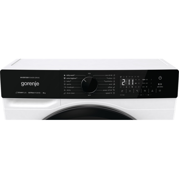 Gorenje WNHA62SASEU fehér, elöltöltős, keskeny, max.1200ford., 6 kg, mosógép