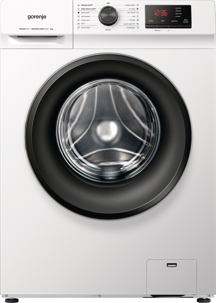 Gorenje WNHVB60SES fehér, elöltöltős, keskeny, max.1000ford., 6 kg, mosógép (Újszerű)