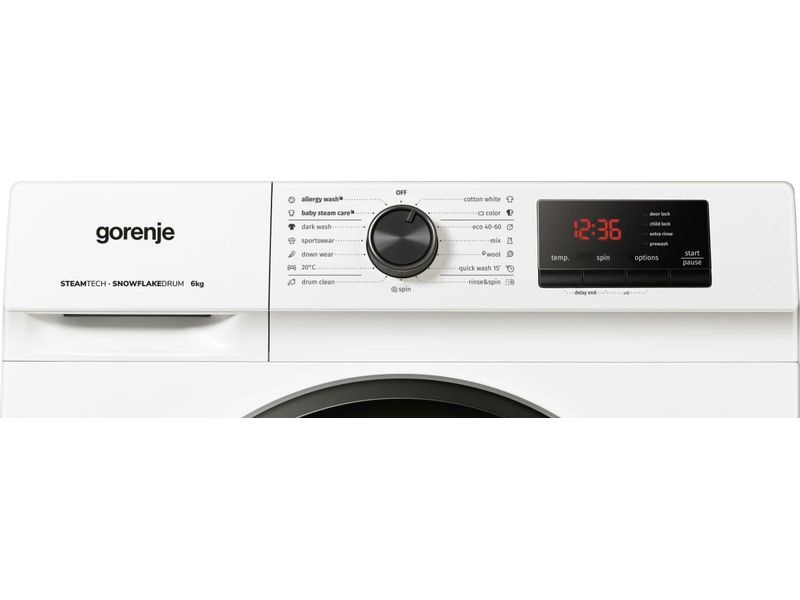 Gorenje WNHVB60SES fehér, elöltöltős, keskeny, max.1000ford., 6 kg, mosógép (Újszerű)