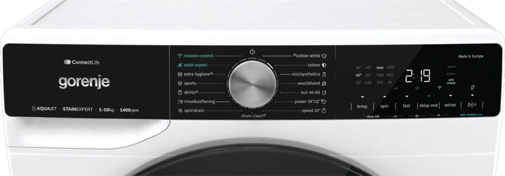 Gorenje WNS14A4TWIFI fehér, elöltöltős, max.1400ford., 10kg, mosógép