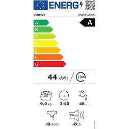 Gorenje WNS94A1TWIFI fehér, elöltöltős, max.1400ford., 9kg, mosógép