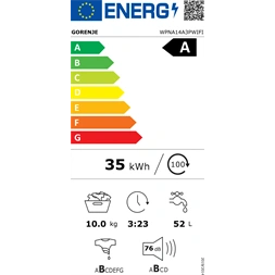 Gorenje WPNA14A3PWIFI fehér, elöltöltős, max.1400ford., 10kg, mosógép