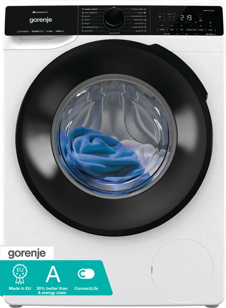 Gorenje WPNA14A3PWIFI fehér, elöltöltős, max.1400ford., 10kg, mosógép