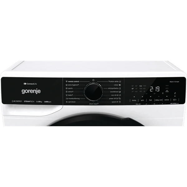 Gorenje WPNA14A3PWIFI fehér, elöltöltős, max.1400ford., 10kg, mosógép