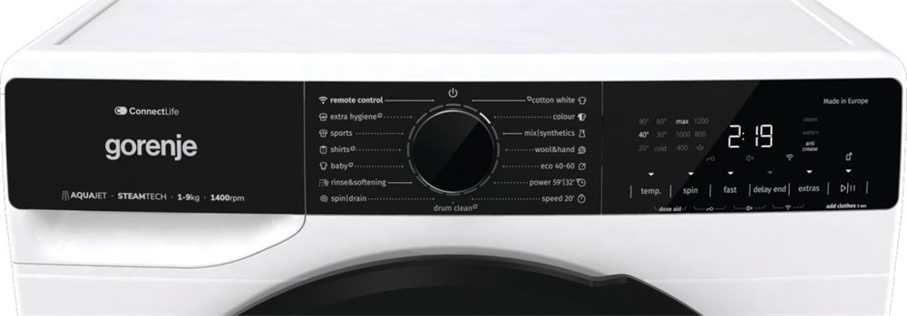 Gorenje WPNA94A1PWIFI fehér, elöltöltős, max.1400ford., 9kg, mosógép