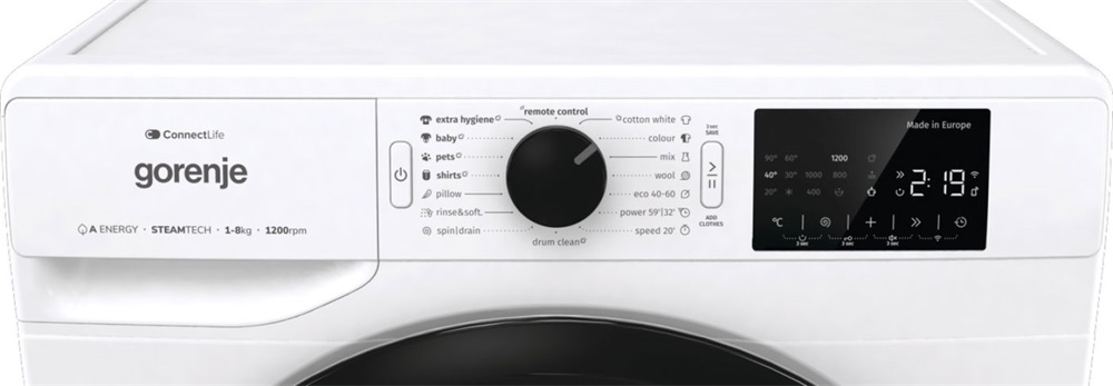 Gorenje WPNEI82A1SWIFI fehér, elöltöltős, max.1200ford., 8 kg, mosógép