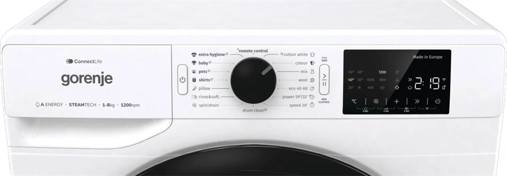 Gorenje WPNEI82A1SWIFI fehér, elöltöltős, max.1200ford., 8 kg, mosógép (Újszerű)