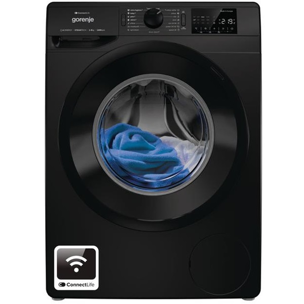 Gorenje WPNEI84A1SW/B fekete, elöltöltős, max.1400ford., 8 kg, mosógép (Újszerű)